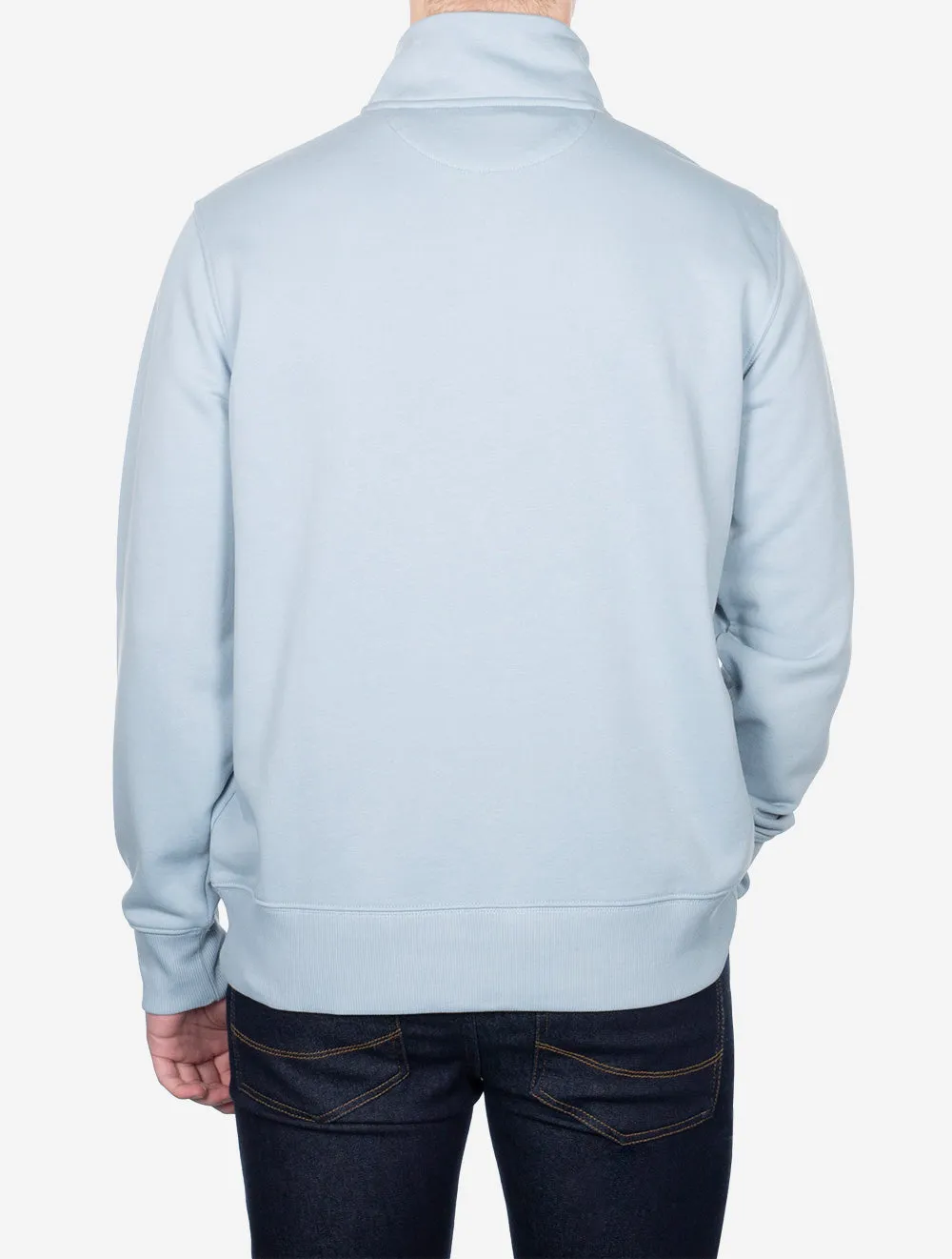 Regular Fit Shield Half Zip Sweat Dove Blue