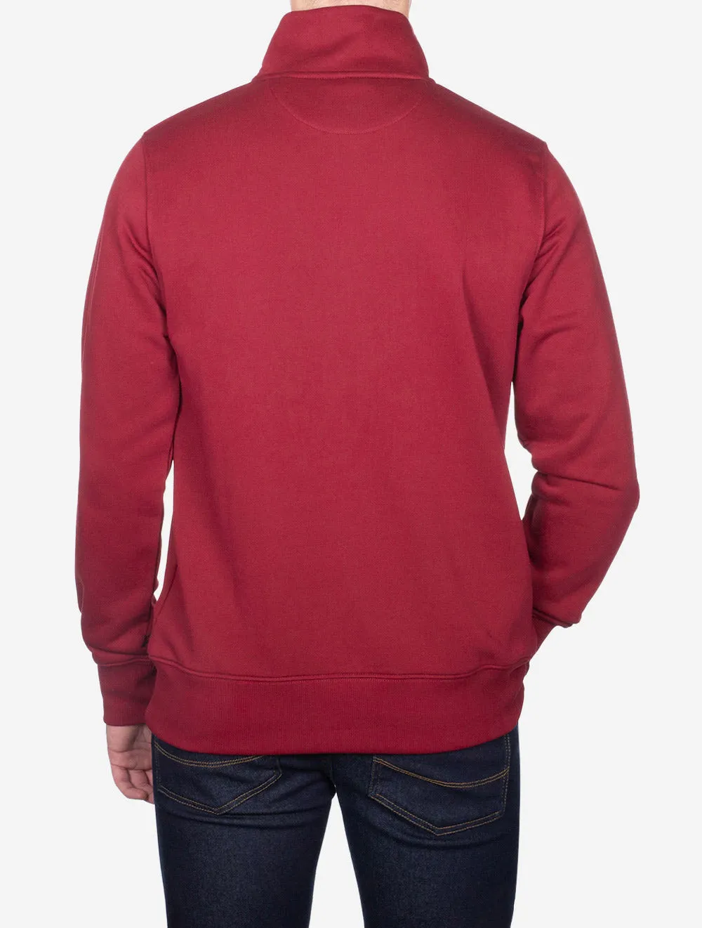 Regular Fit Shield Half Zip Sweat Plumped Red