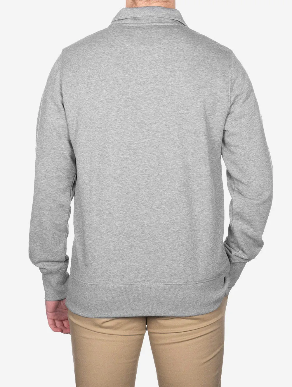 Regular Fit Shield Half Zip Sweatshirt Grey Melange