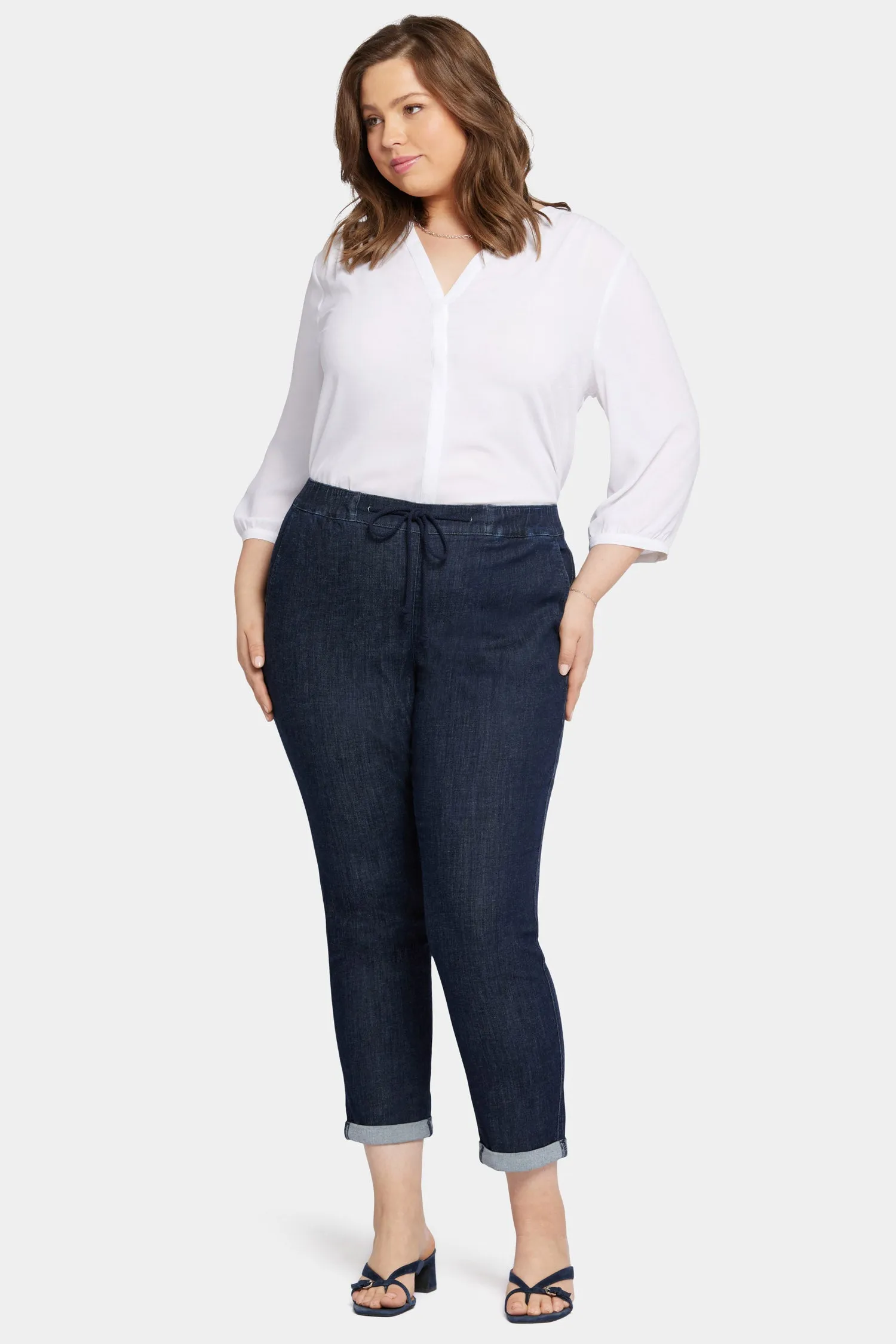 Slim Jogger Ankle Pants In Plus Size - Lightweight Rinse