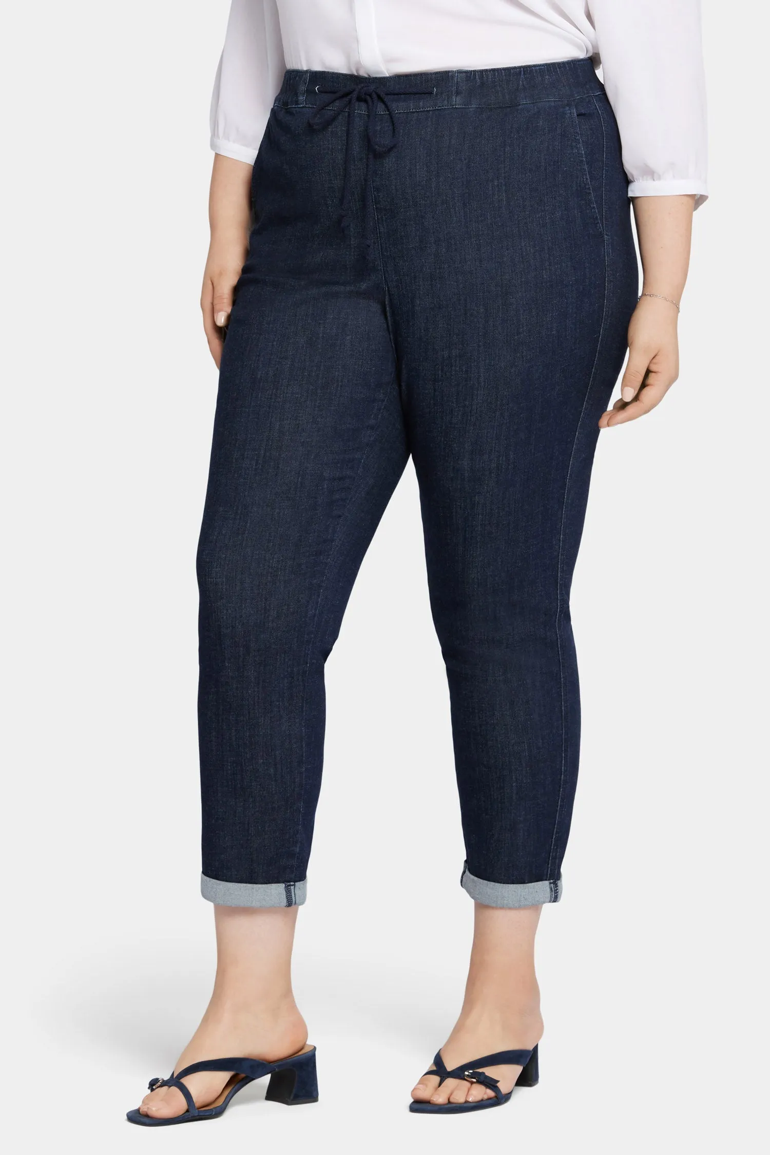 Slim Jogger Ankle Pants In Plus Size - Lightweight Rinse