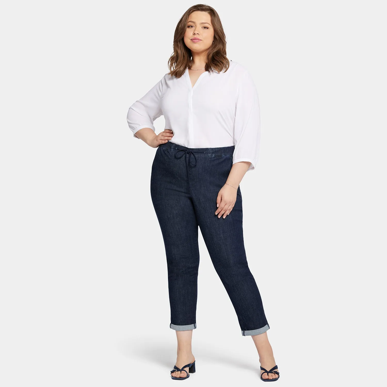 Slim Jogger Ankle Pants In Plus Size - Lightweight Rinse