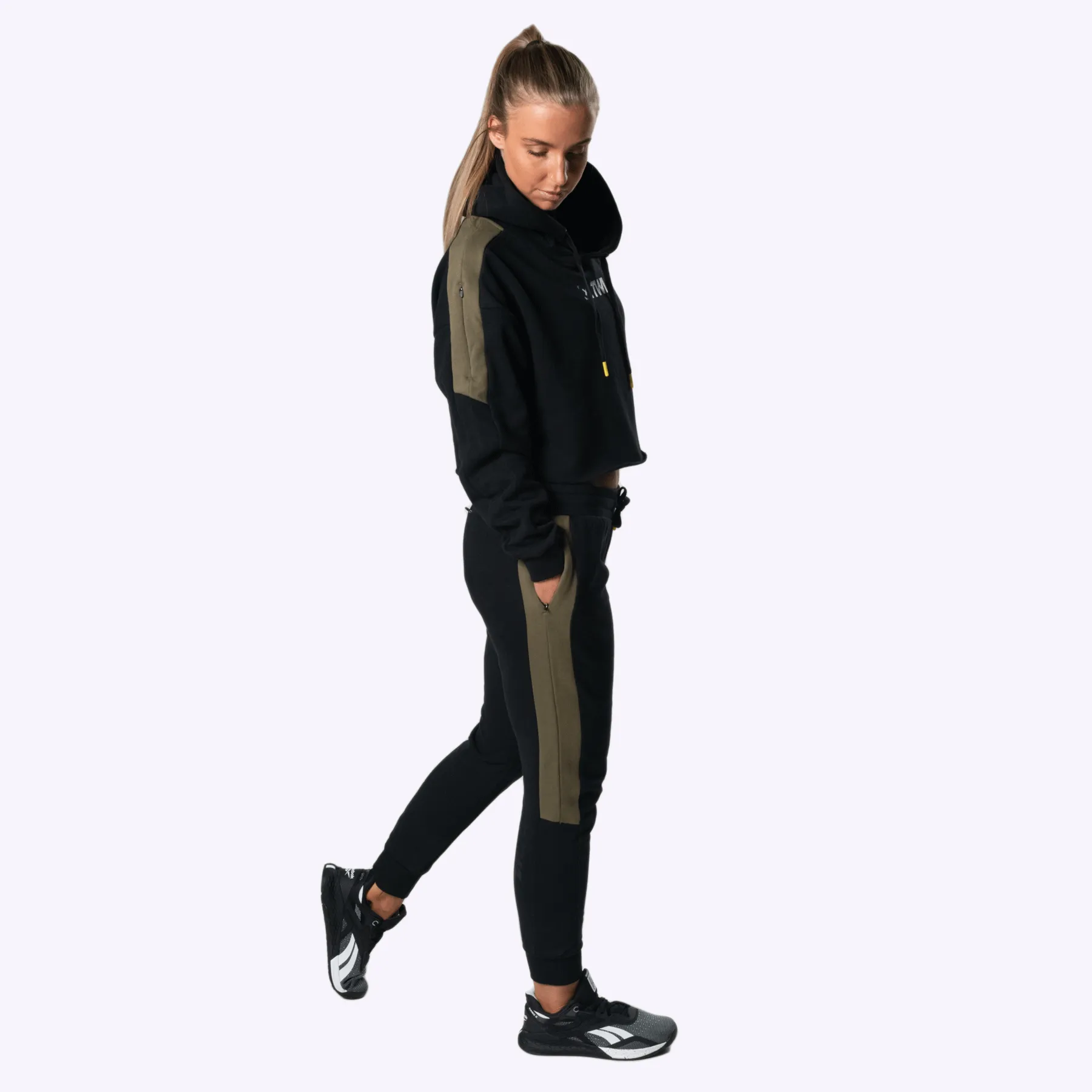 The WOD Life - Women's Wanderer Cuffed Jogger Pants - BLACK/KHAKI