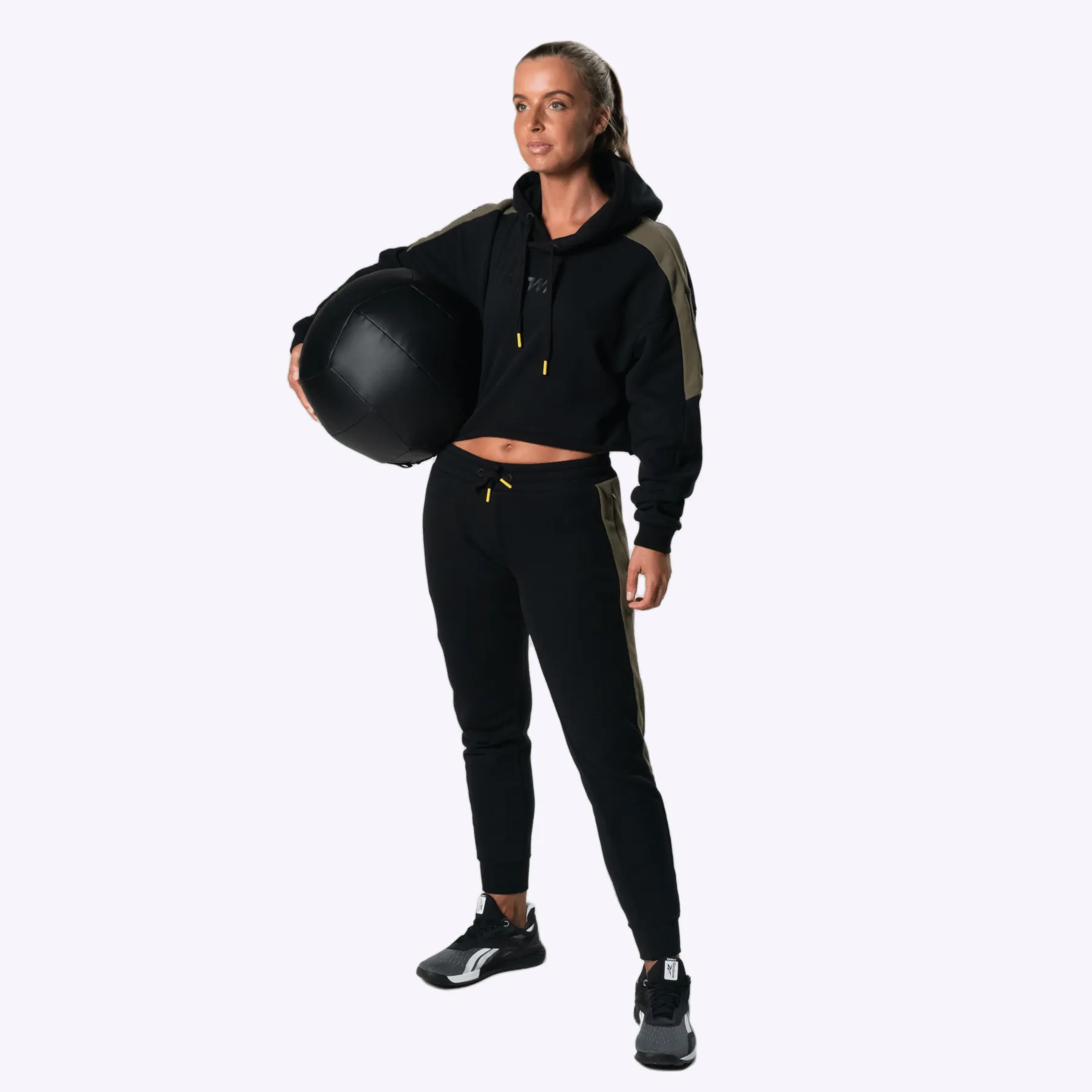 The WOD Life - Women's Wanderer Cuffed Jogger Pants - BLACK/KHAKI