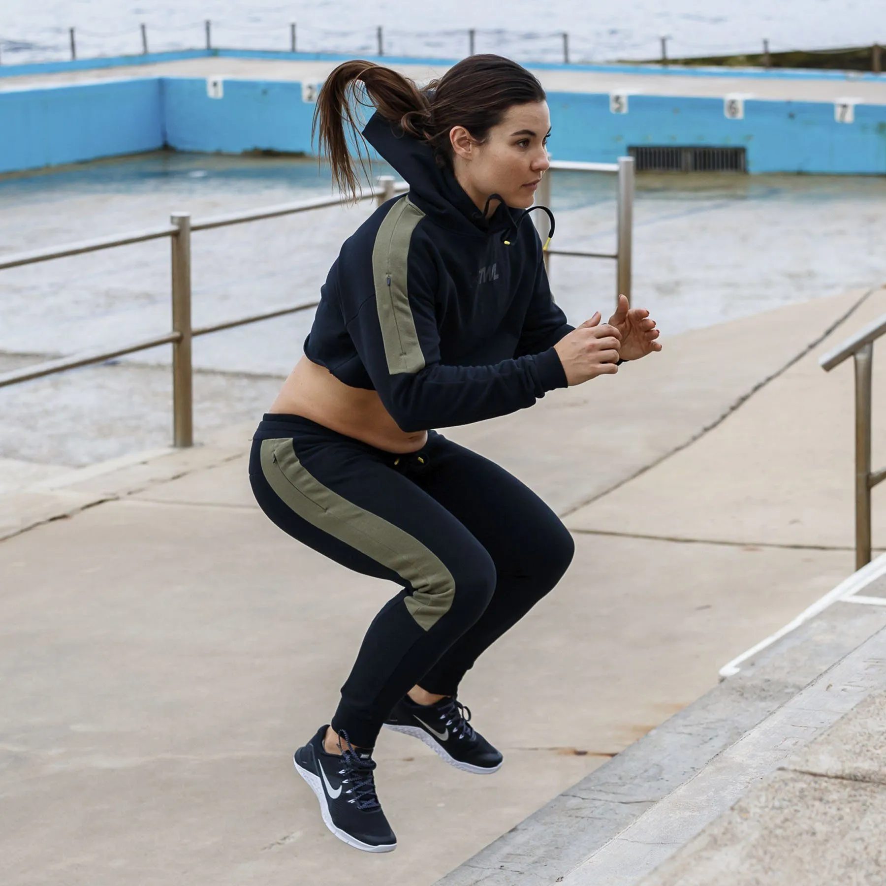 The WOD Life - Women's Wanderer Cuffed Jogger Pants - BLACK/KHAKI