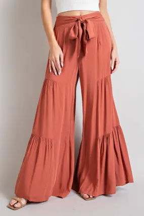 TIERED WIDE LEG PANTS