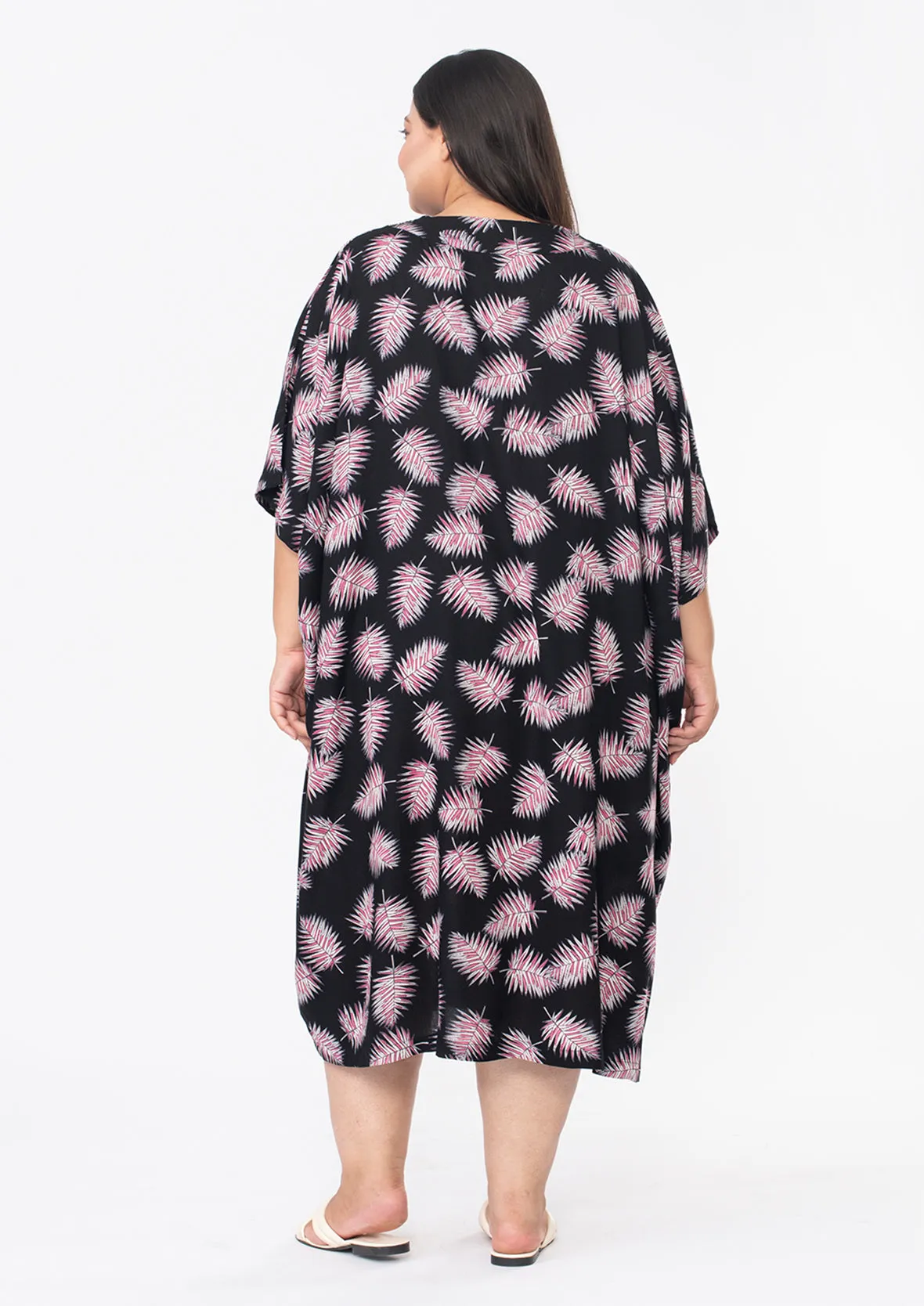 V-Neck Printed Kaftan Dress