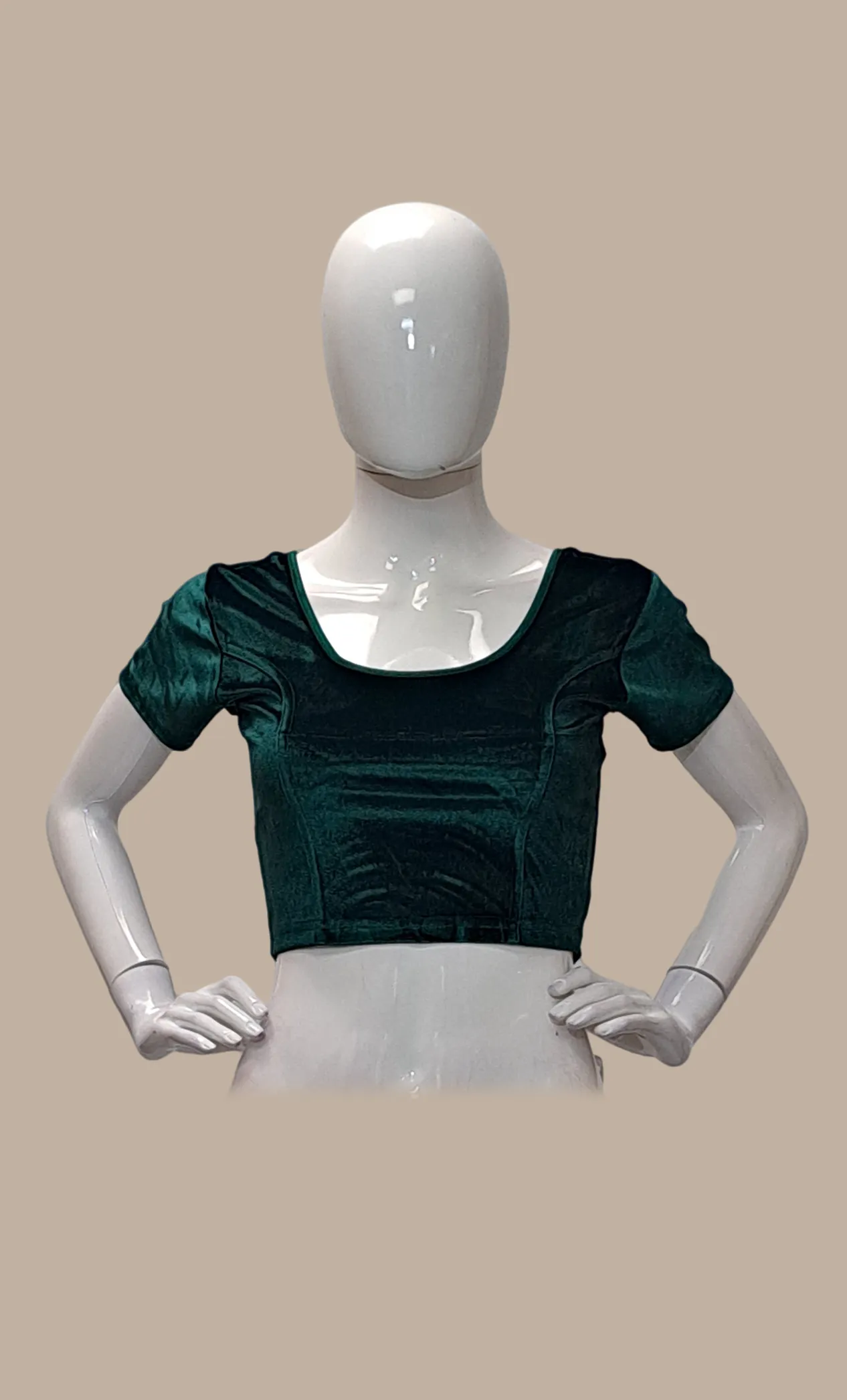 Velvet Dark Green Stretch Blouse