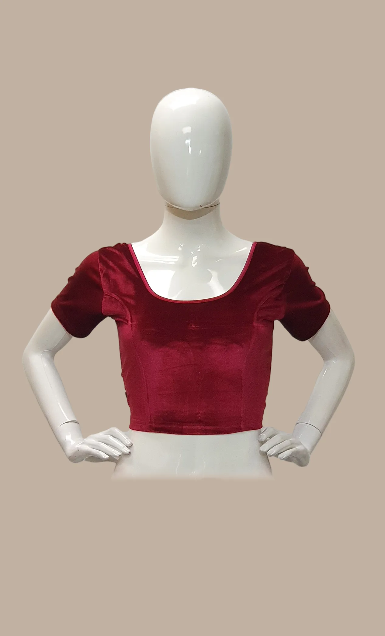 Velvet Deep Maroon Stretch Blouse