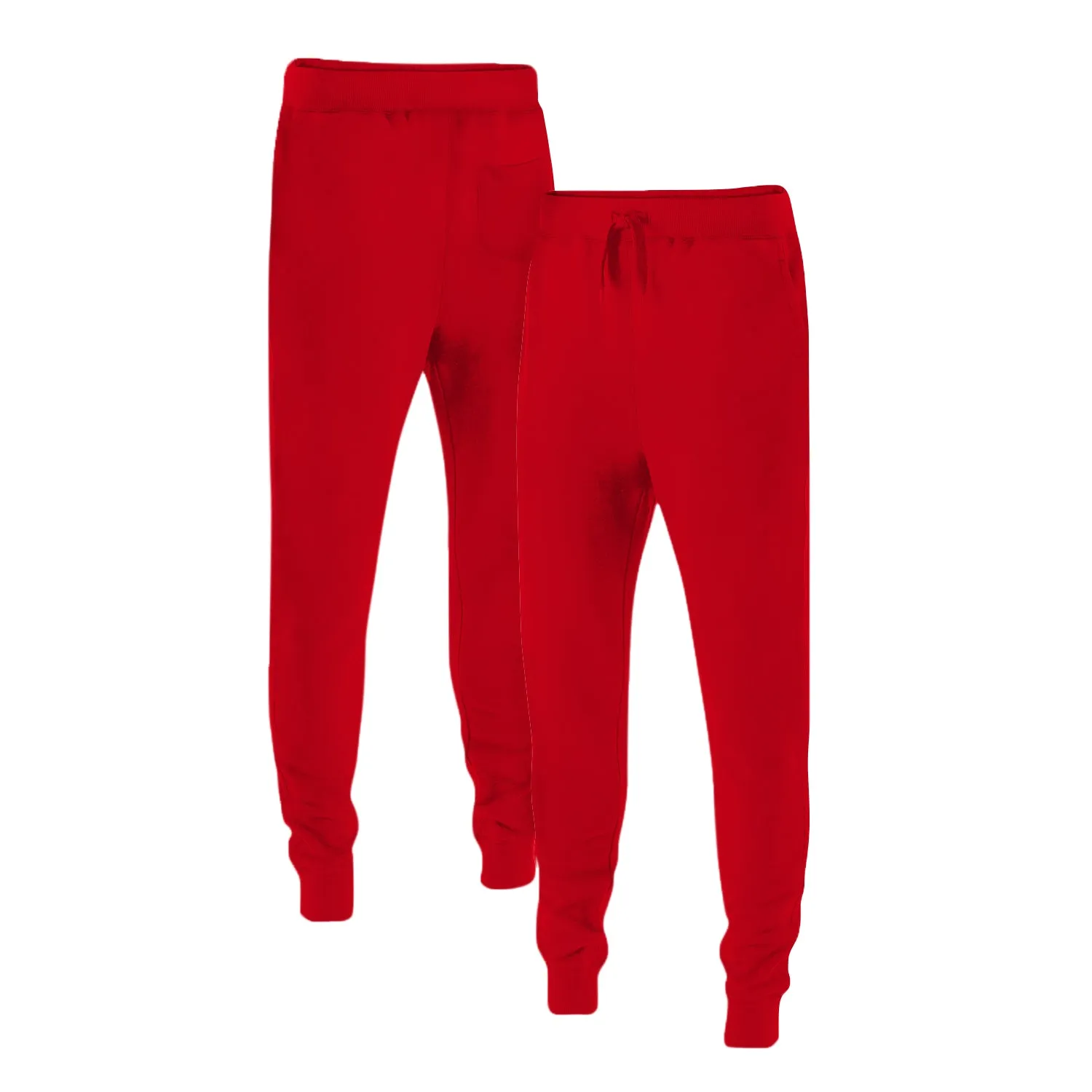 Venley Men's Red Slim-Fit MADE IN USA Fleece Joggers