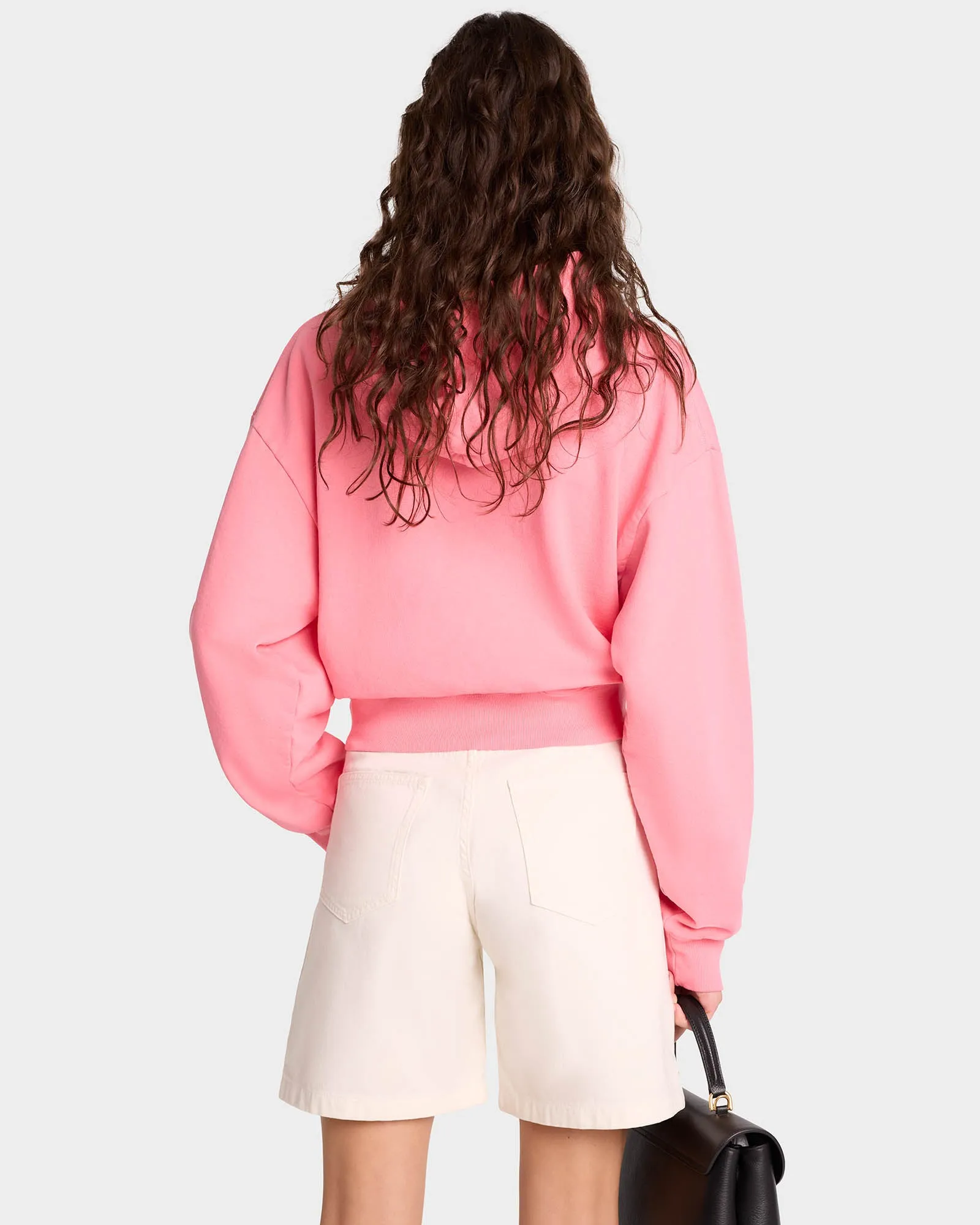 Wellness Ivy Cropped Hoodie - Candy/White