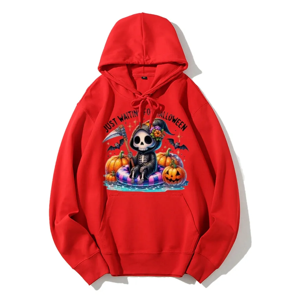 Women Just Waiting For Halloween Graphic Hoodies