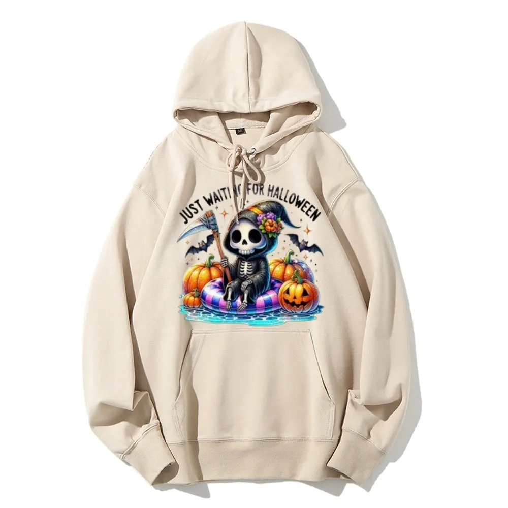 Women Just Waiting For Halloween Graphic Hoodies