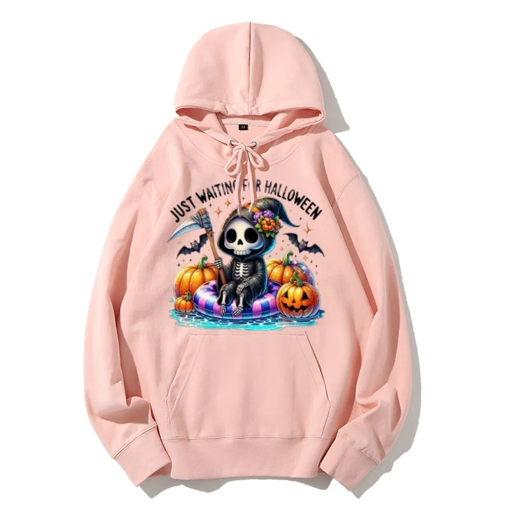 Women Just Waiting For Halloween Graphic Hoodies