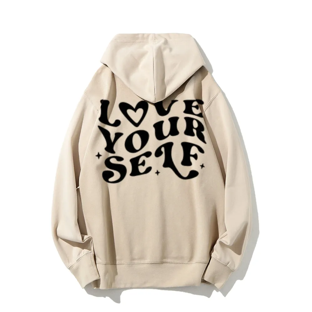 Women LOVE YOURSELF Graphic Hoodies