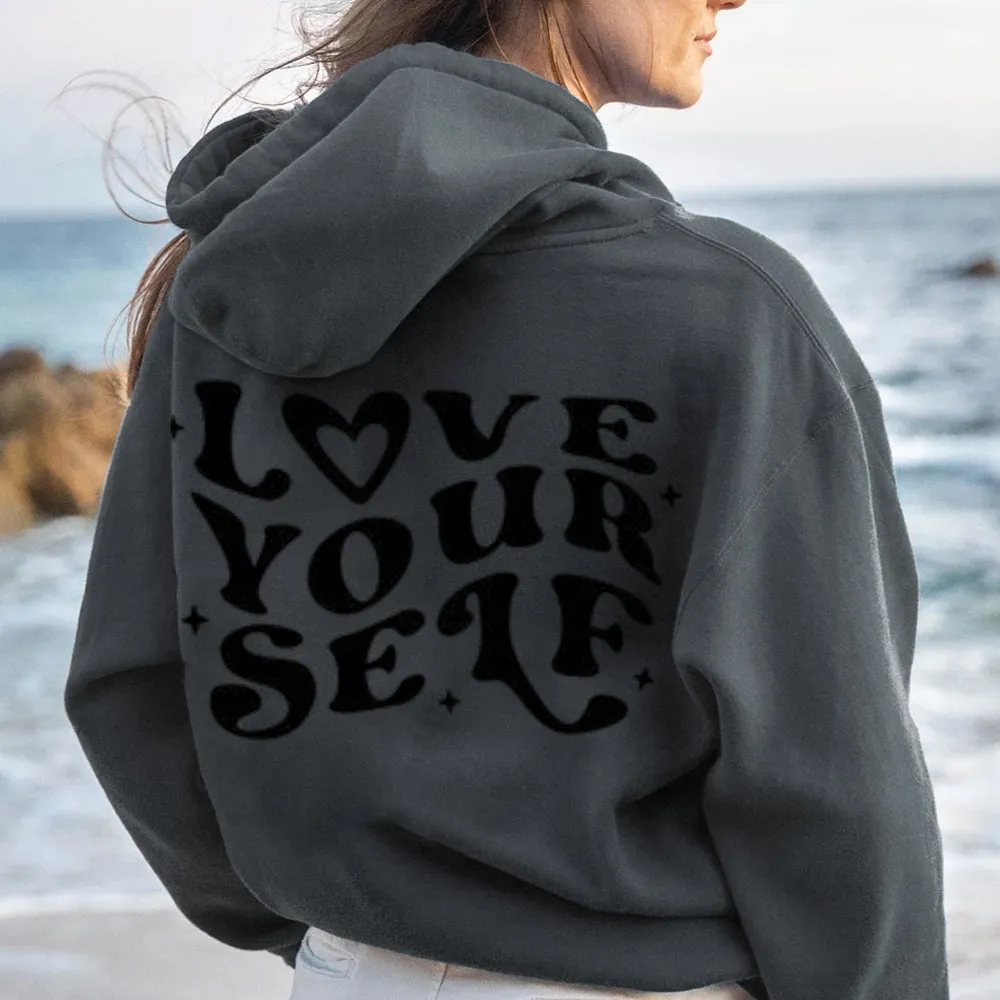 Women LOVE YOURSELF Graphic Hoodies