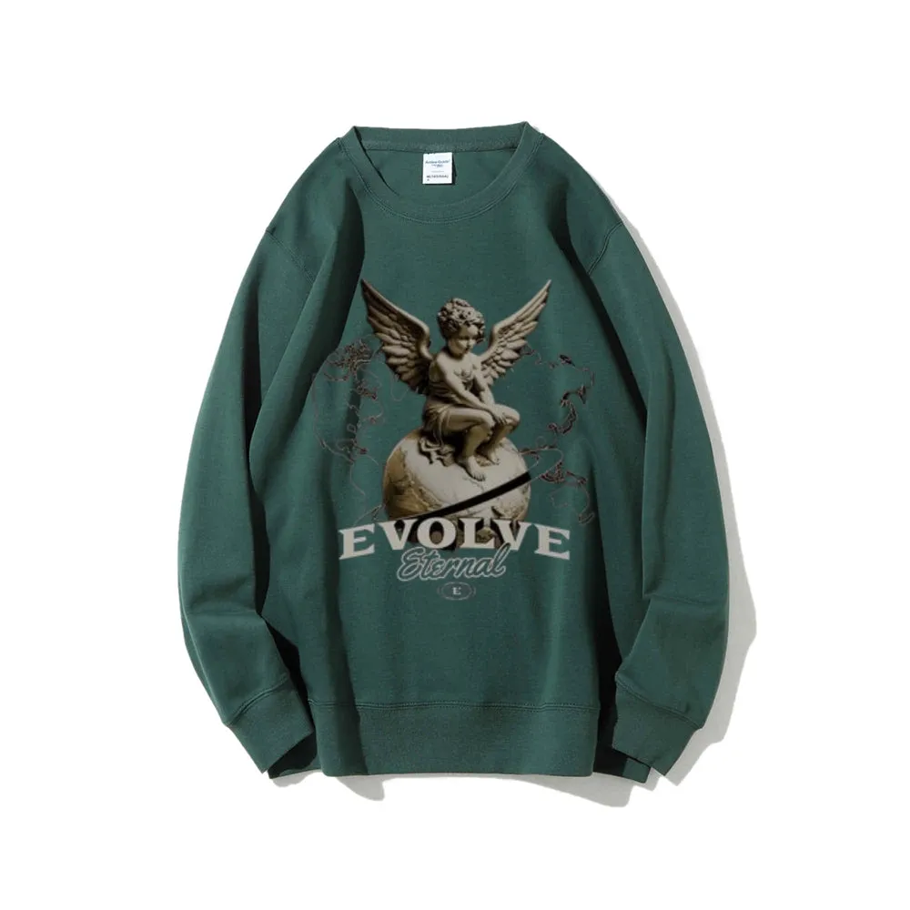 Women Vintage Evolve Angel Graphic Sweatshirts