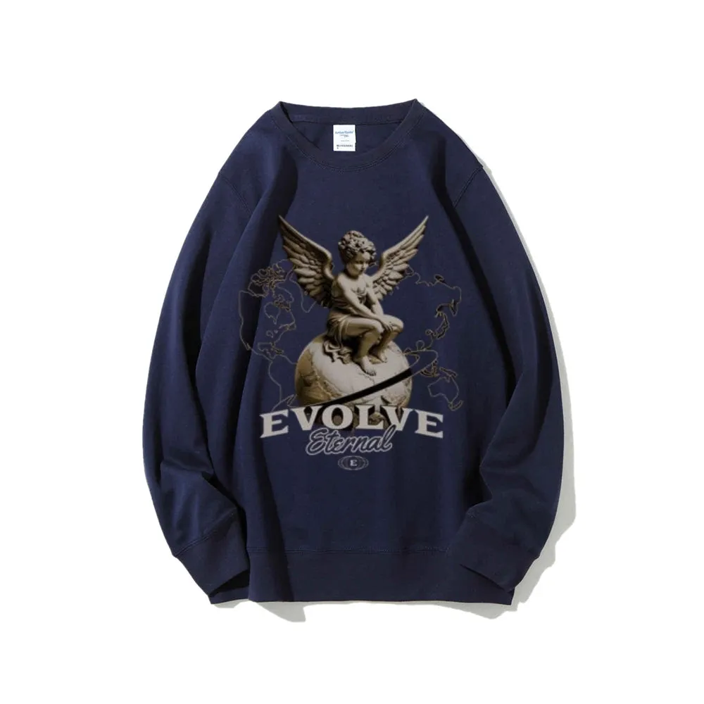 Women Vintage Evolve Angel Graphic Sweatshirts