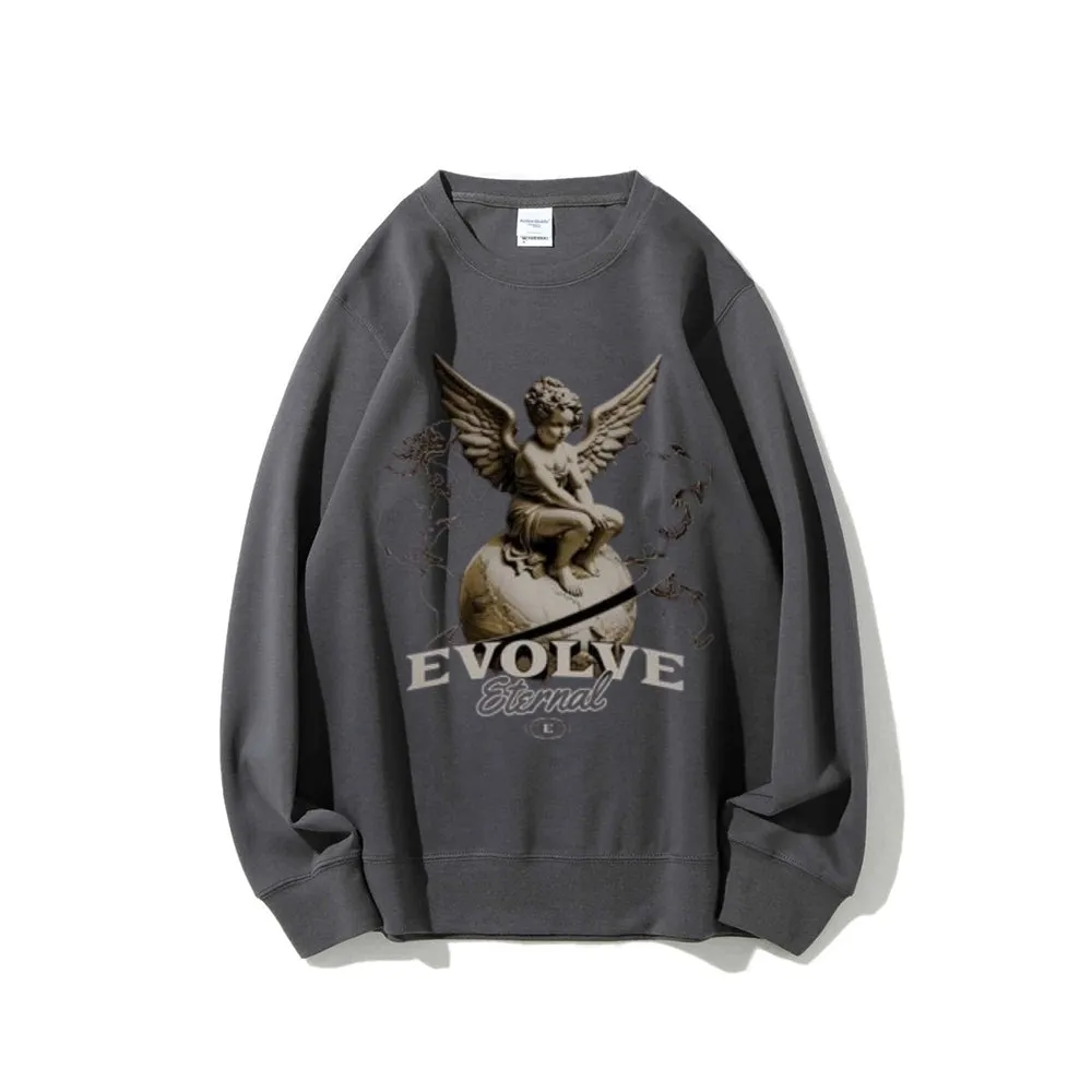 Women Vintage Evolve Angel Graphic Sweatshirts