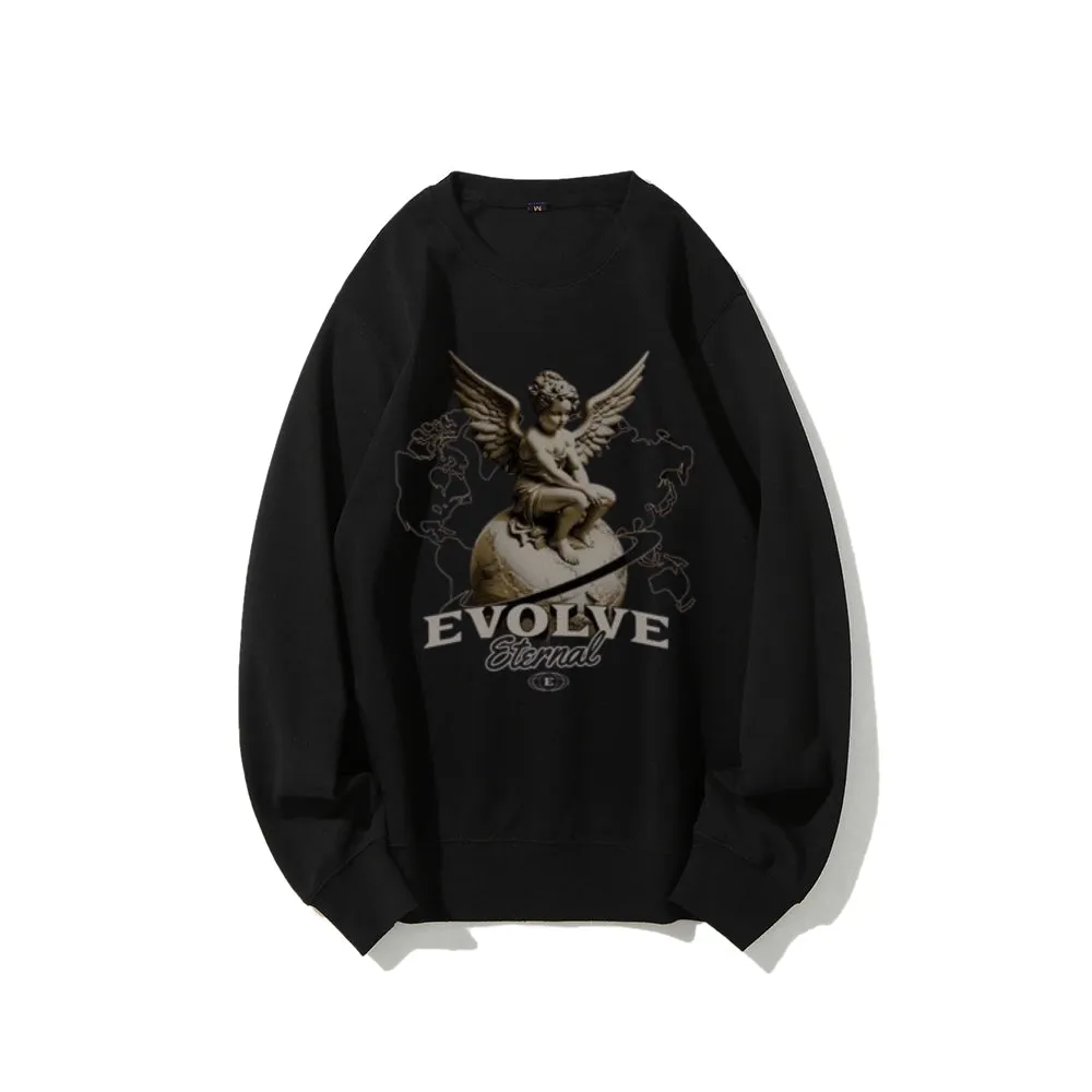 Women Vintage Evolve Angel Graphic Sweatshirts