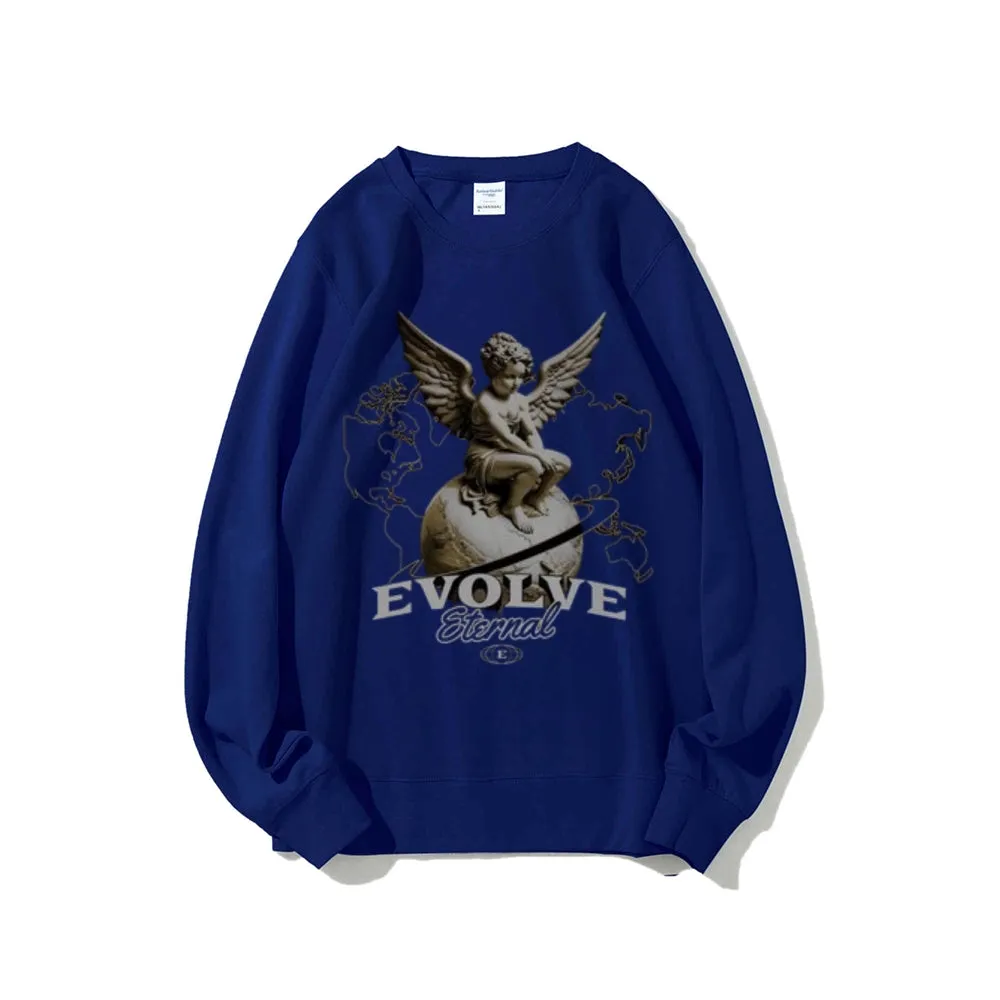 Women Vintage Evolve Angel Graphic Sweatshirts